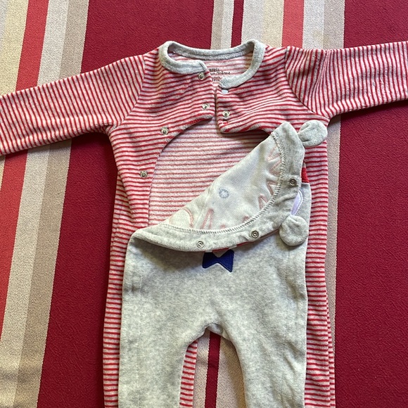 Du Pariel … au meme footie onsie with a cute hippo 🦛- size 6M - Picture 5 of 9